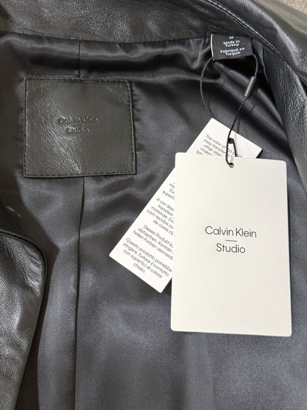 NWT Calvin Klein Studio Lamb Leather Car Coat - Picture 10 of 10
